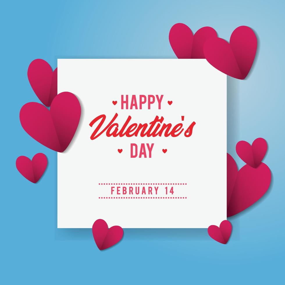 Valentine Day Abstract Cut Paper Background vector