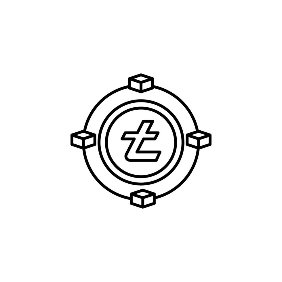lite coin, mining vector icon illustration