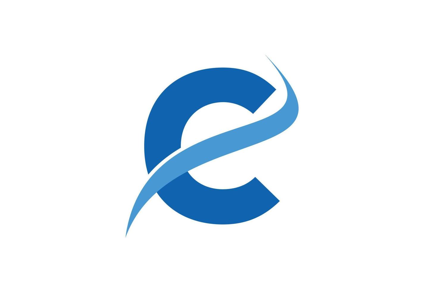 Gradient C letter logo design with swoosh, Vector illustration