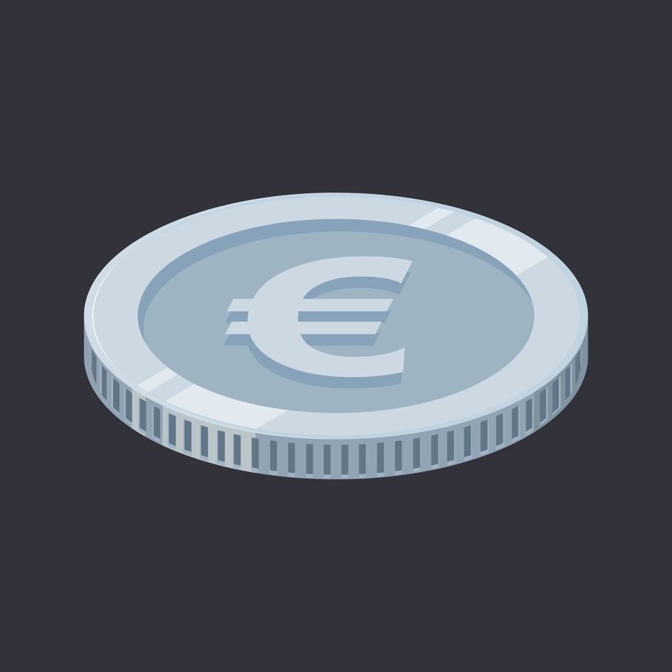 Euro Coin Silver Money Vector