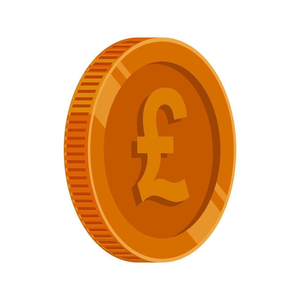 Pound Sterling Coin Bronze Money GBP Vector