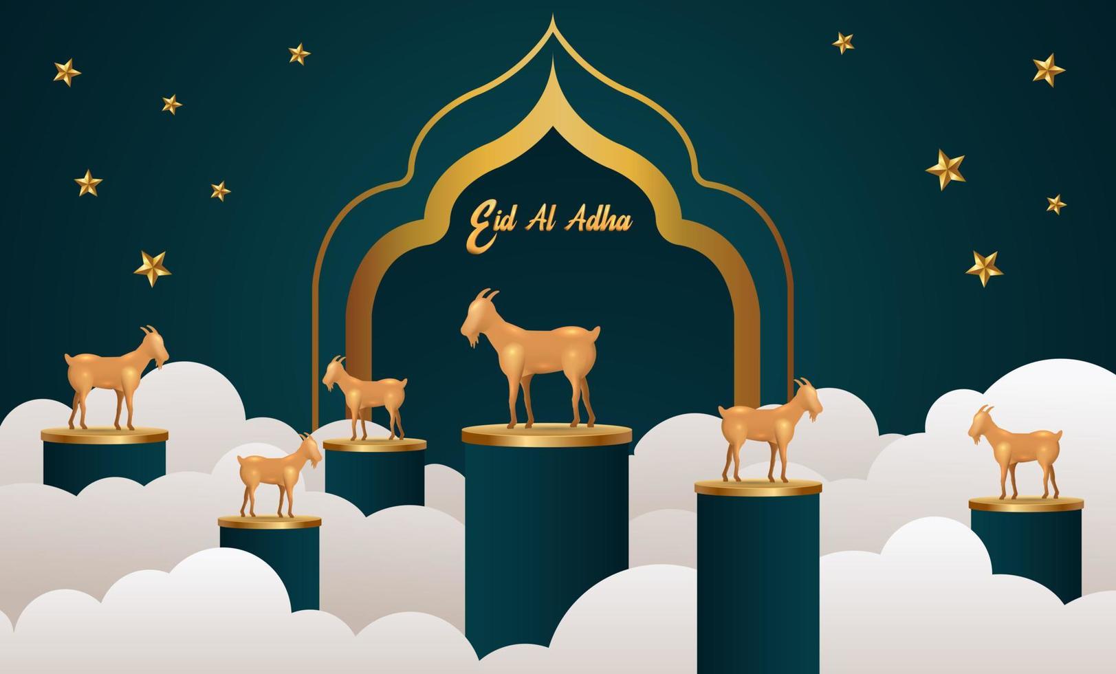 Eid Al Adha Mubarak the celebration of Muslim community festival background design.Vector Illustration vector