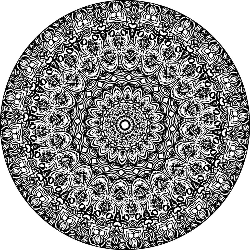 Circular pattern in form of mandala for Henna, Mehndi, tattoo, Decoration. Decorative ornament in ethnic oriental style. Coloring book page. Vintage decorative elements. vector