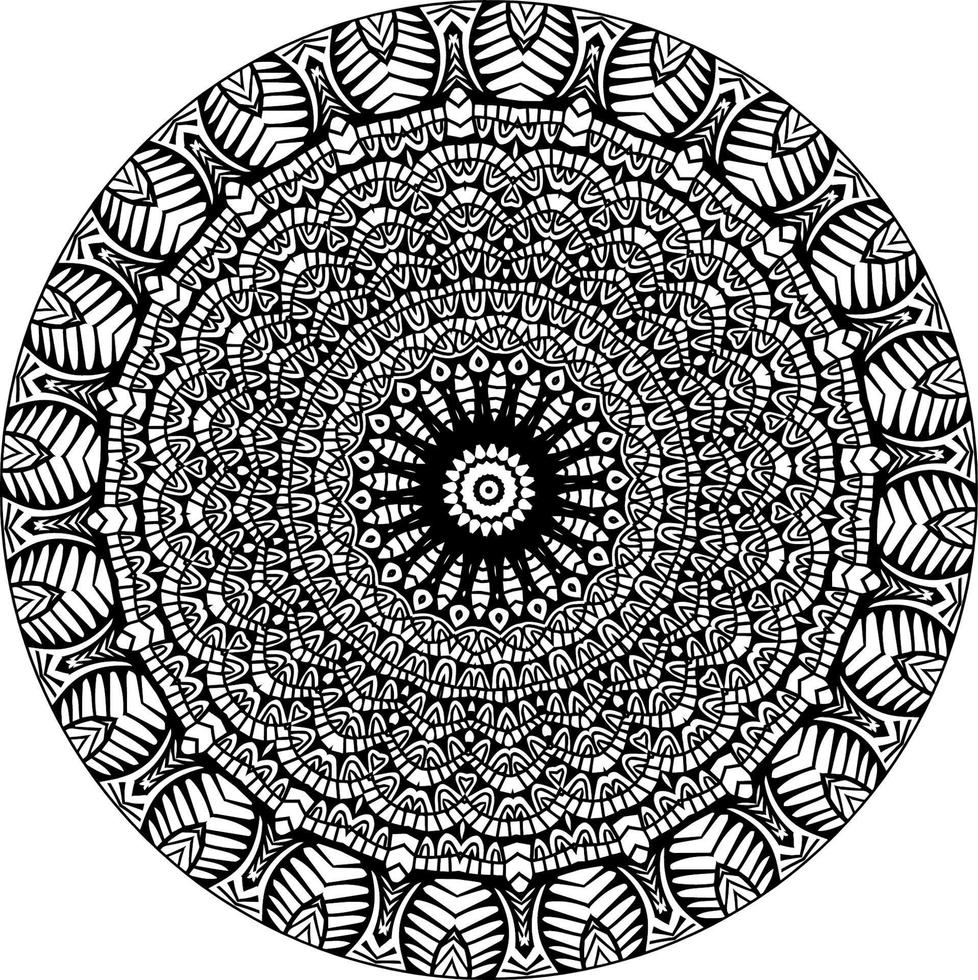 fácil mándala, sencillo mandalas flores colorante página en blanco antecedentes. vector