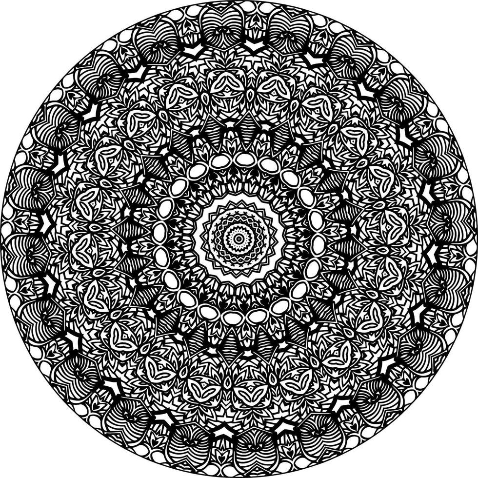 Easy mandala, simple mandalas flowers coloring page on white background. vector