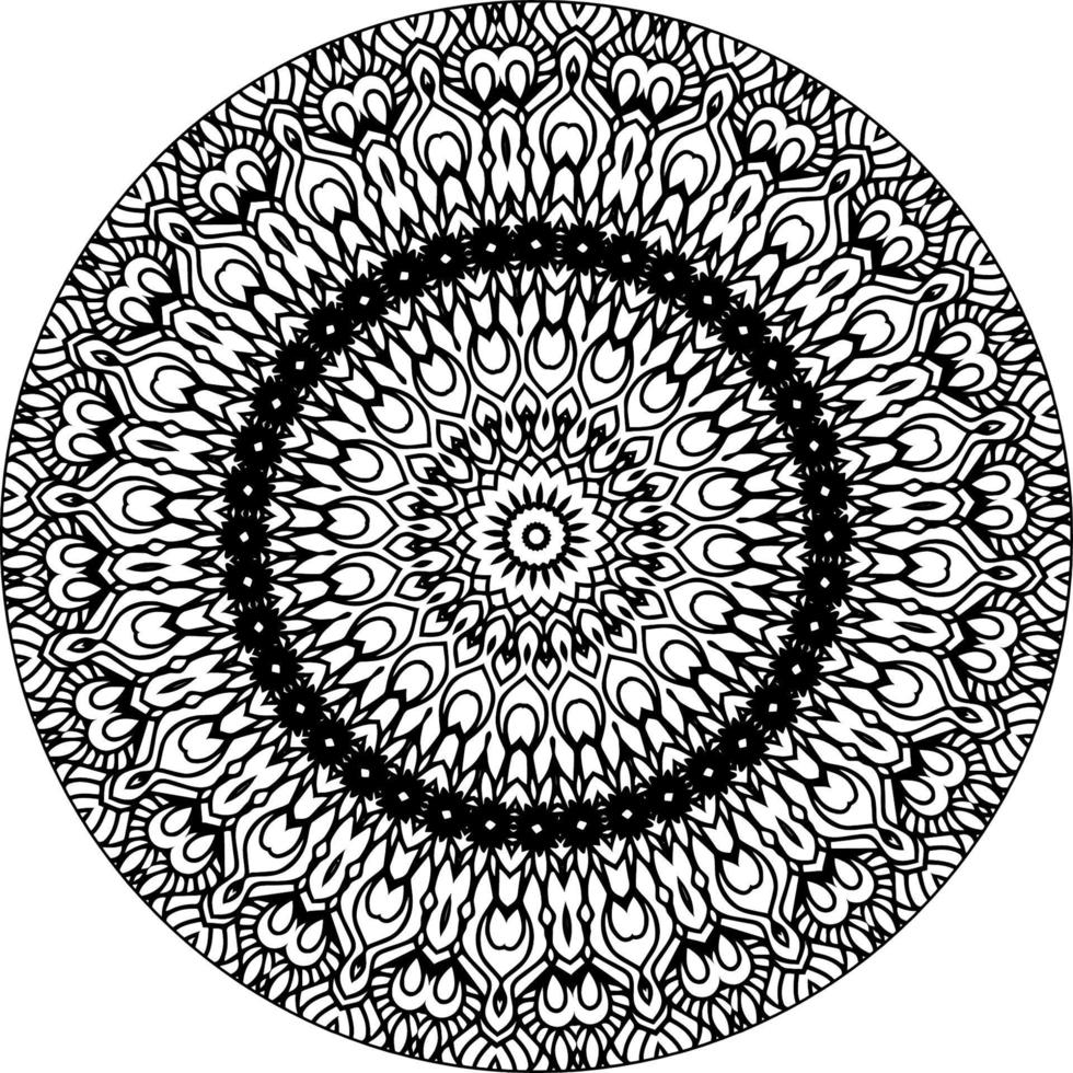 decorativo mandala con marina elementos y olas en blanco aislado antecedentes. para colorante libro paginas vector