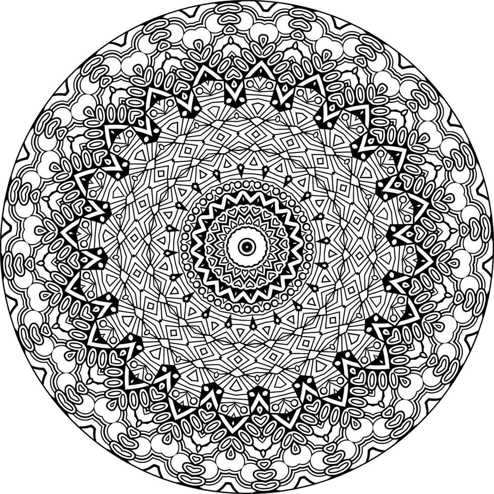 decorativo mandala con clásico floral elementos en blanco antecedentes. sin costura resumen modelo. adecuado para colorante libro, envase papel, embalaje. vector