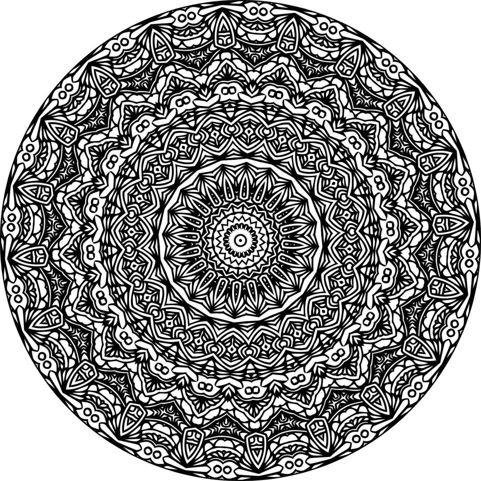 Decorative mandala with classic floral elements on white background. Seamless abstract pattern. Suitable for coloring book, wrapping paper, packaging. vector
