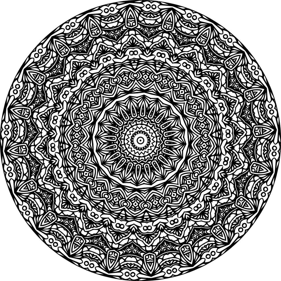 decorativo mandala con clásico floral elementos en blanco antecedentes. sin costura resumen modelo. adecuado para colorante libro, envase papel, embalaje. vector