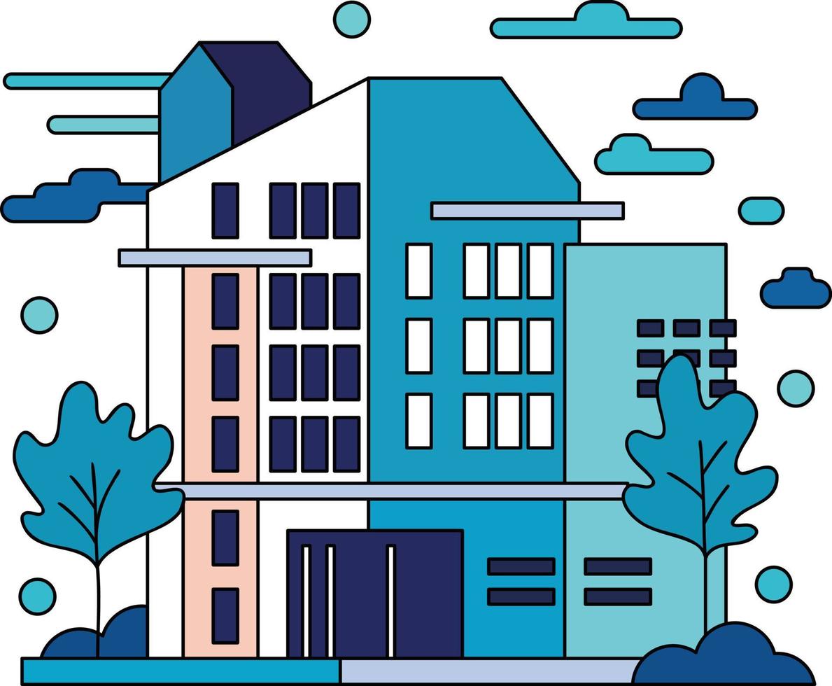 Modern style apartment illustration in doodle style vector