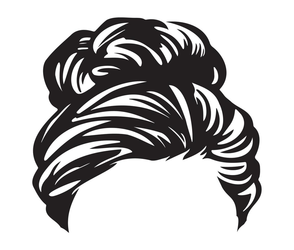sucio bollo peinados ilustración de negocio peinado con natural largo pelo vector