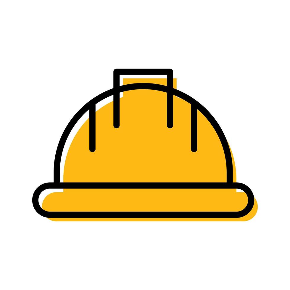 hardhat safety helmet protection construction icon vector illustration