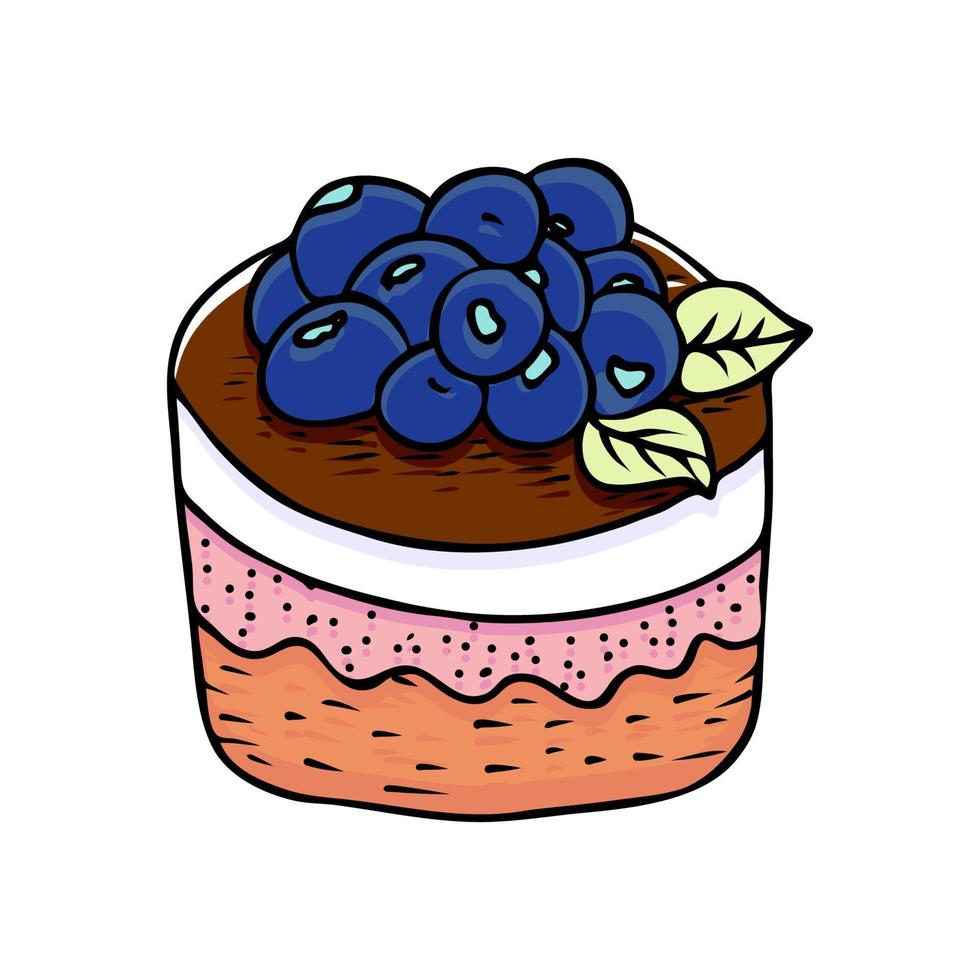 Hand drawn vector illustration, cakes and pastries, sketch in doodle style.