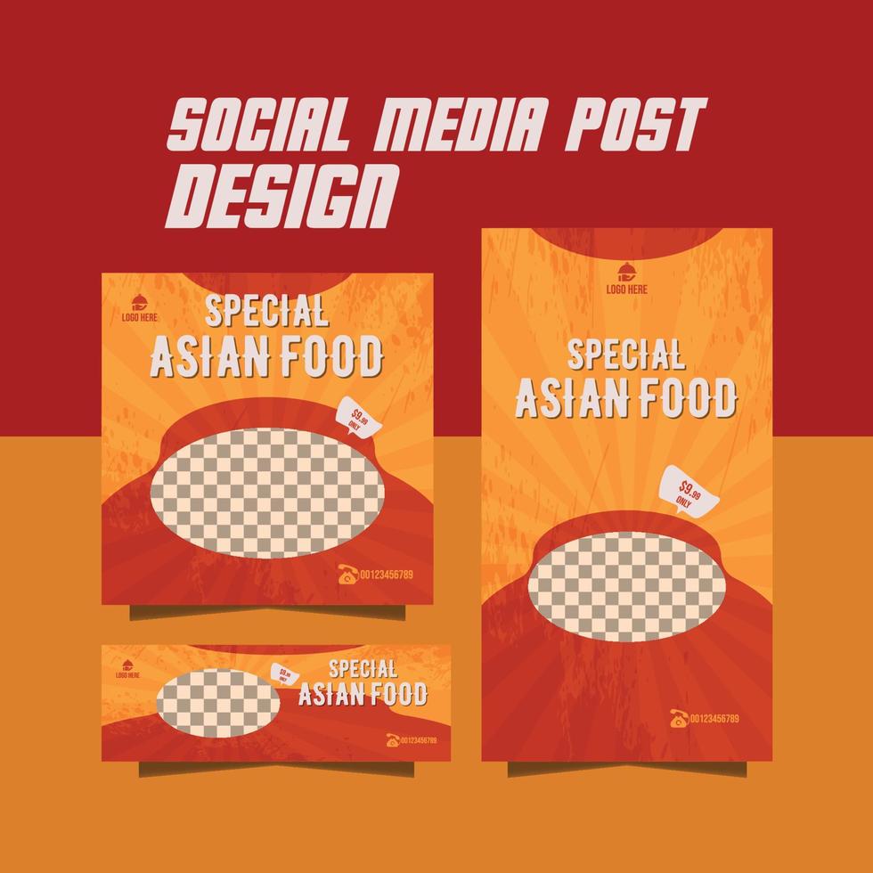 social media food post vector