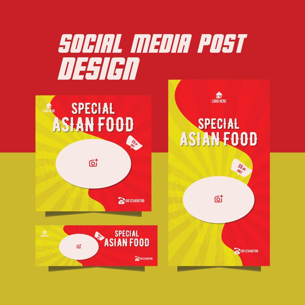 asian food flyer vector