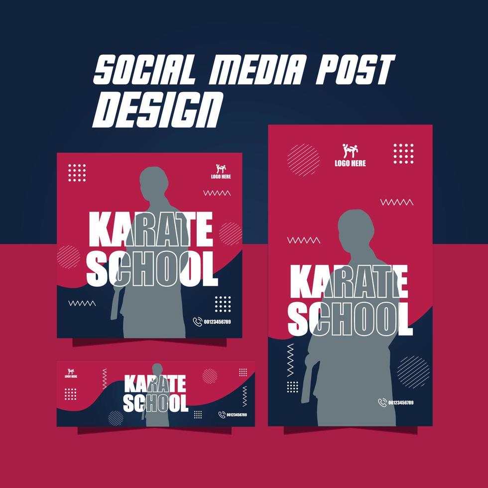 karate school flyer vector