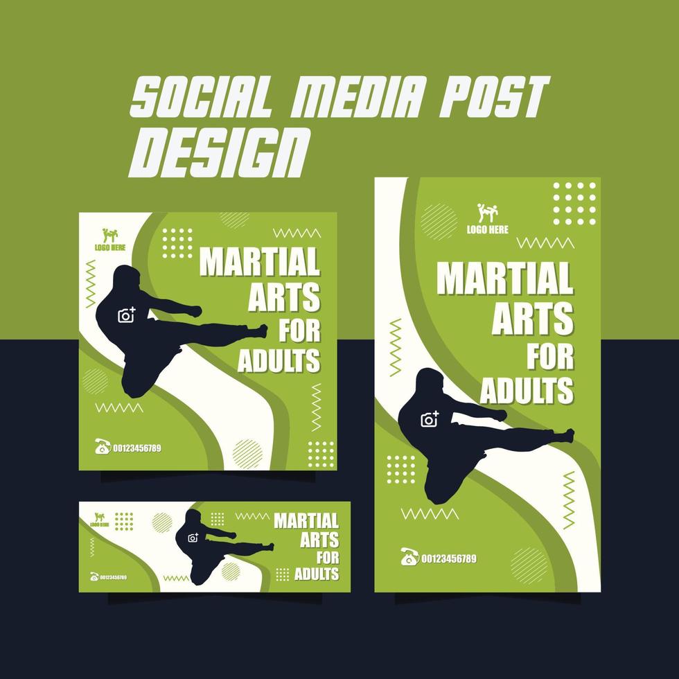 martial arts training center flyer vector