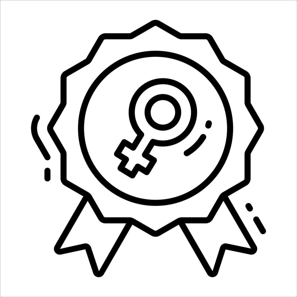 Badge with female symbol vector design of feminism badge