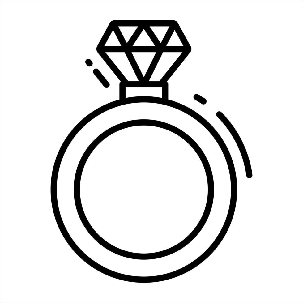 Diamond ring vector design isolated on white background