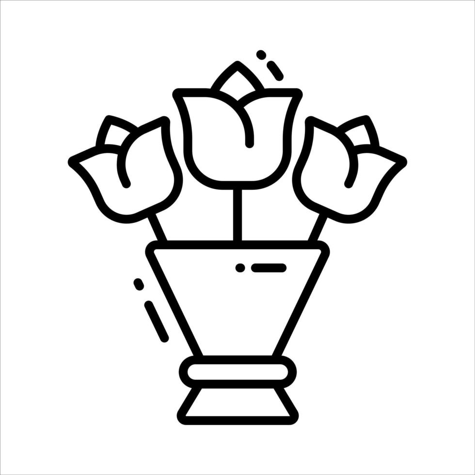 Bunch of flowers, beautiful icon of bouquet in trendy style vector