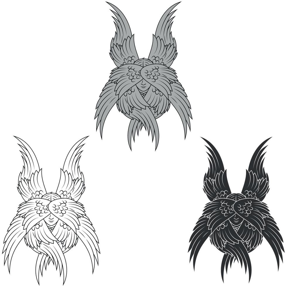 vector diseño de ángel con alas