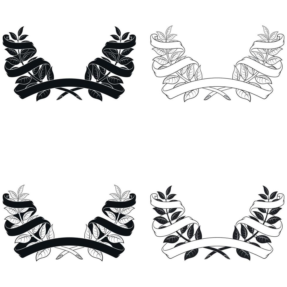 Vector design of laurel wreath with ribbon