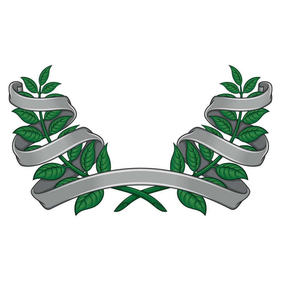 Vector design of laurel wreath with ribbon