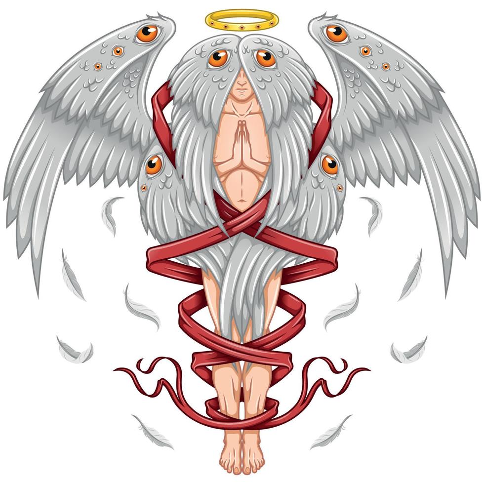 Vector design of praying angel