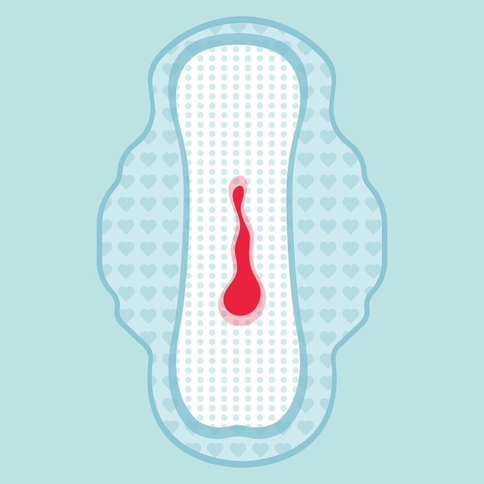 sanitary napkin with blood stain vector