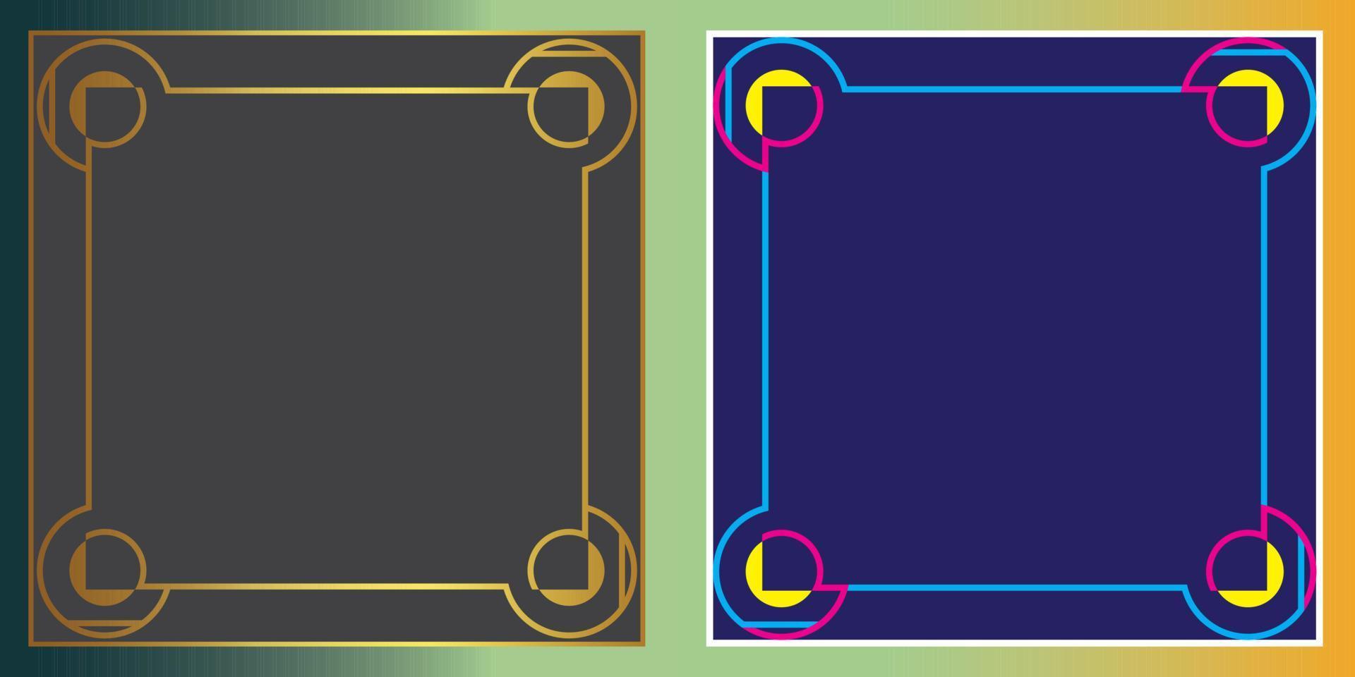 Golden and Colorful Cyber Punk Frame, Modern Concept with Futuristic Simple Style For Game or Avatar vector