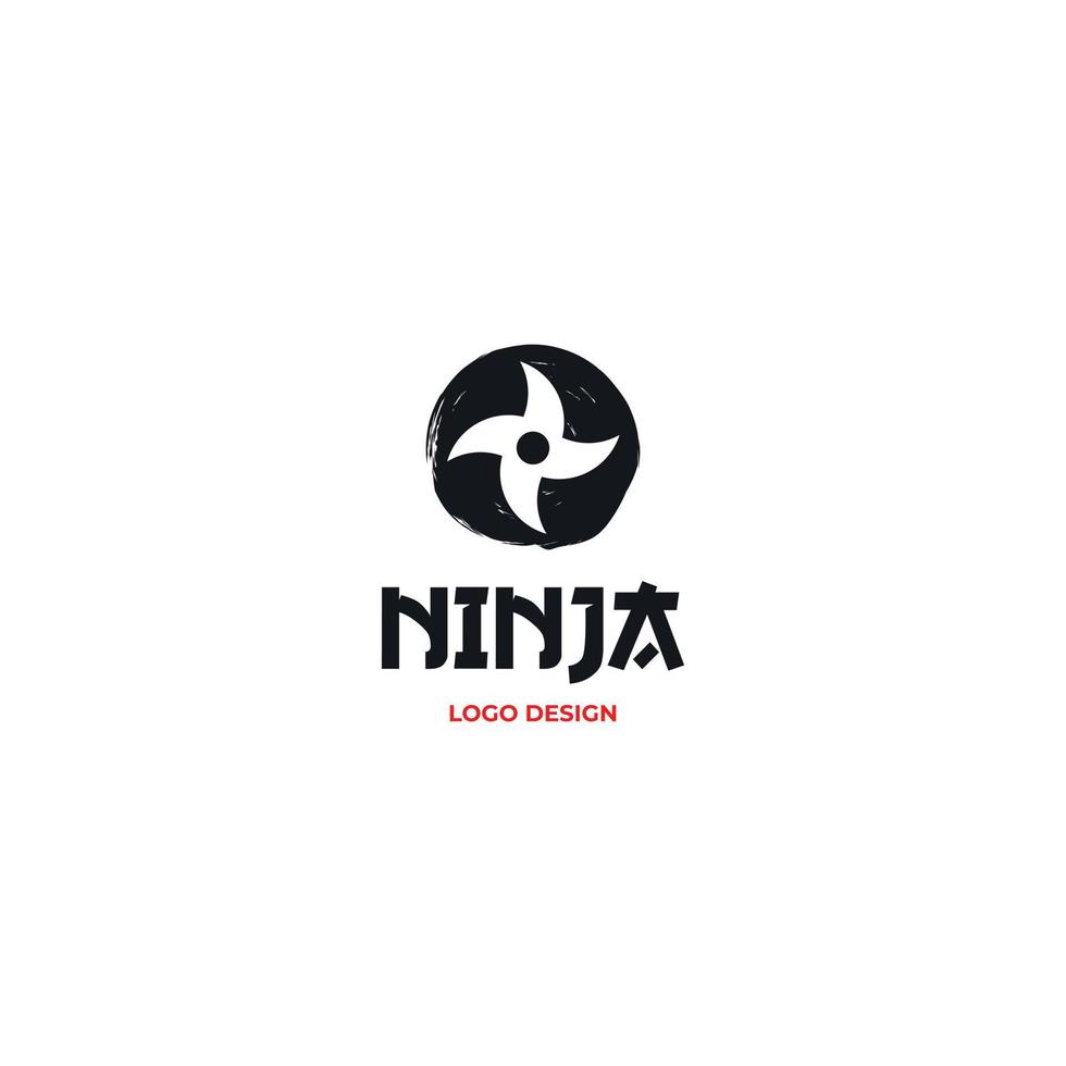 ninja shuriken logo design on isolated background vector