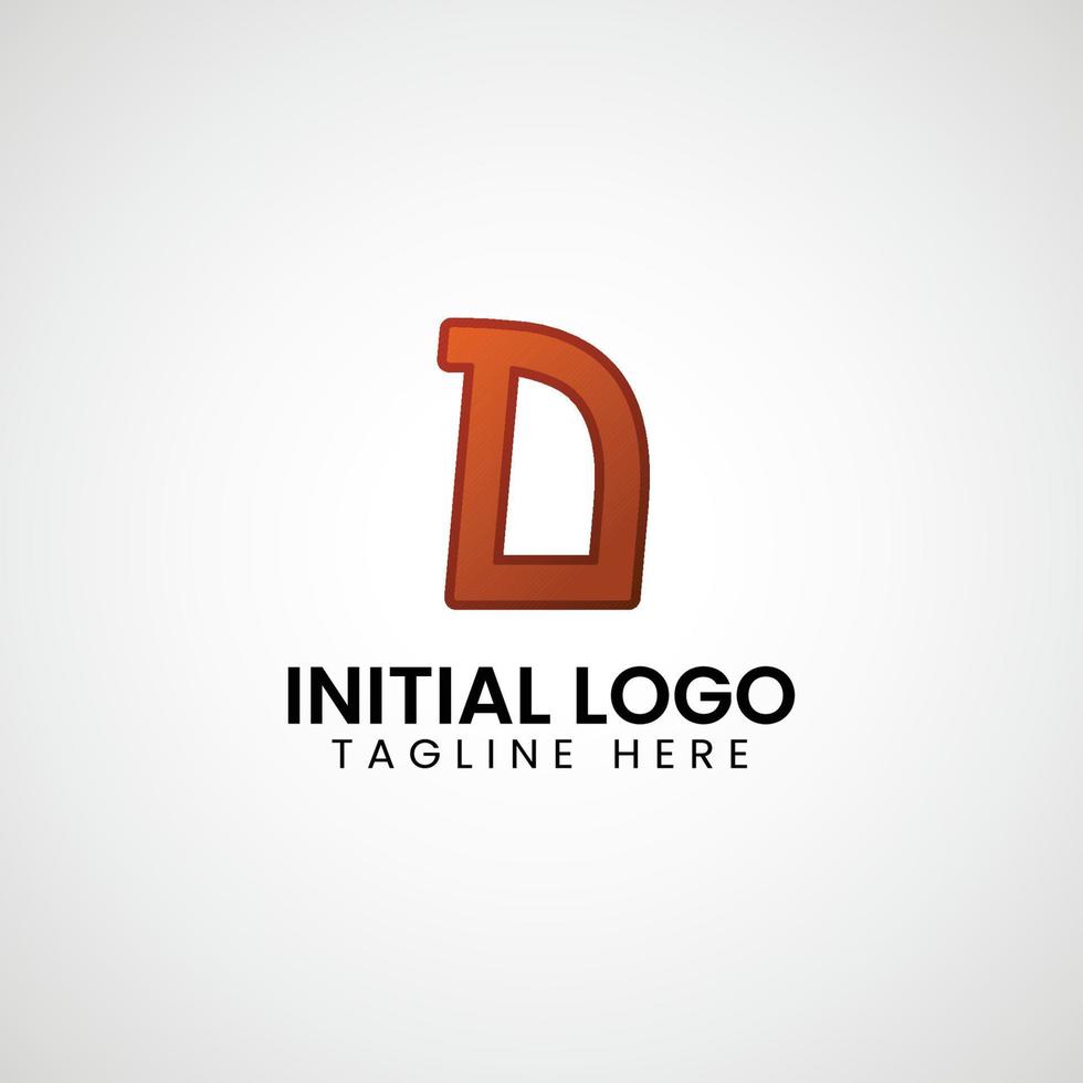 Logo of D initial gradient colorful icon design vector