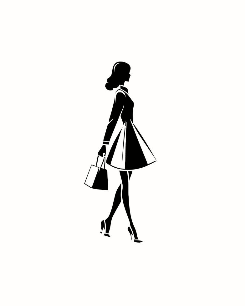 Girl Shopping Illustration vector