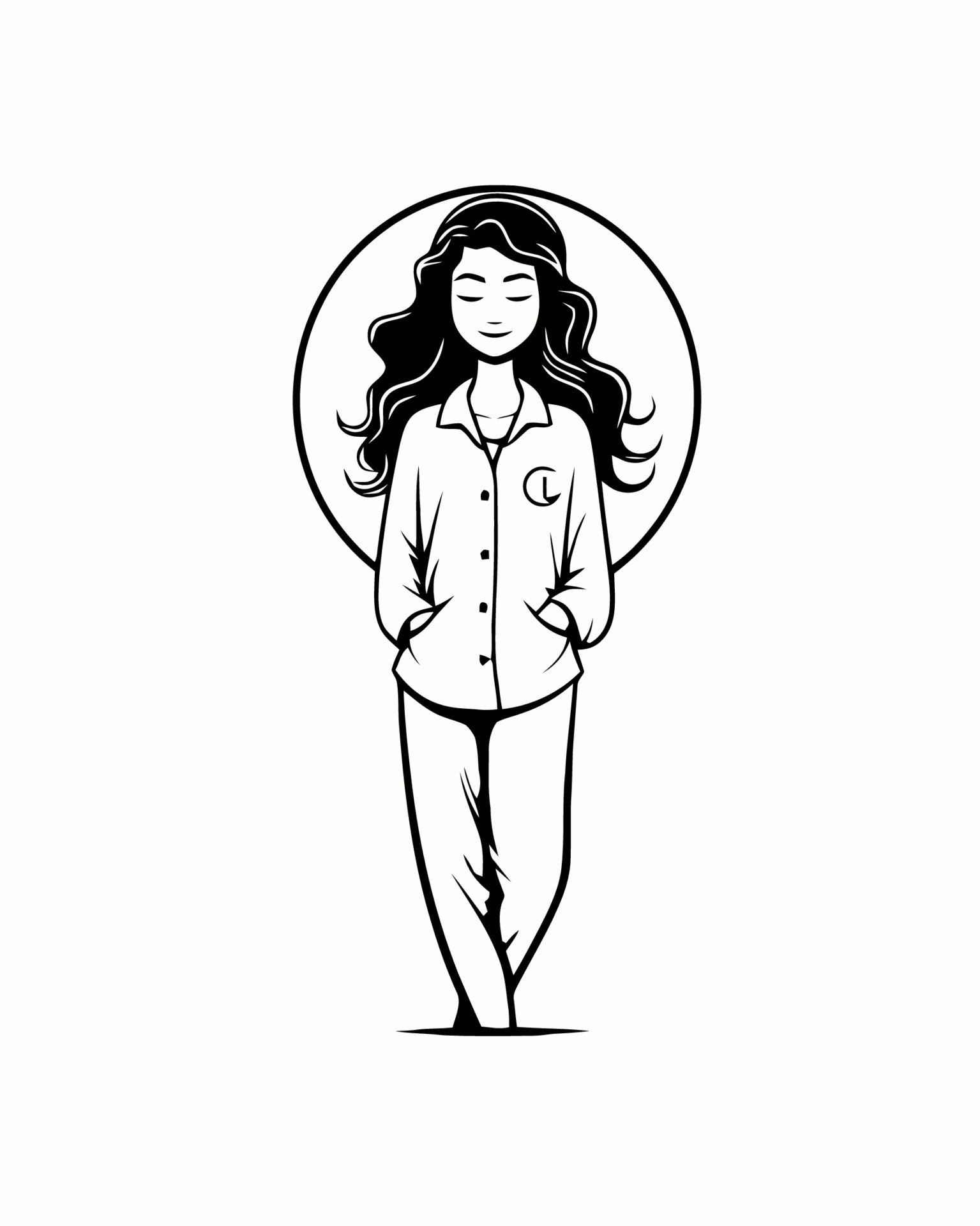 Relaxed Girl in Pajamas 23064025 Vector Art at Vecteezy