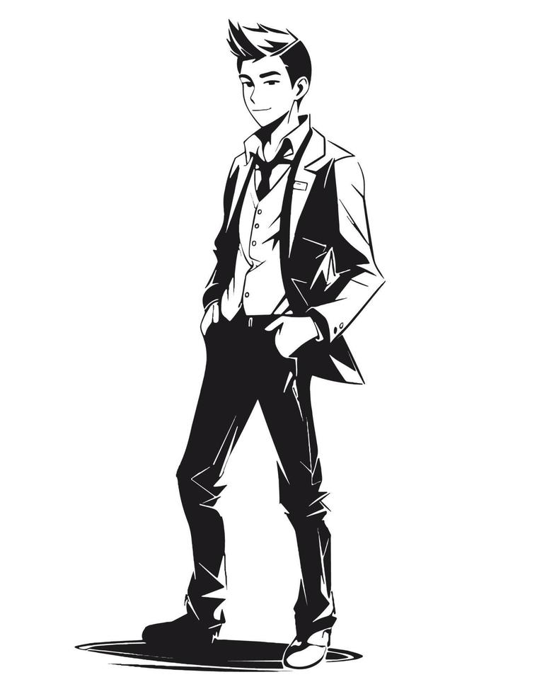 Cartoon male model posing vector