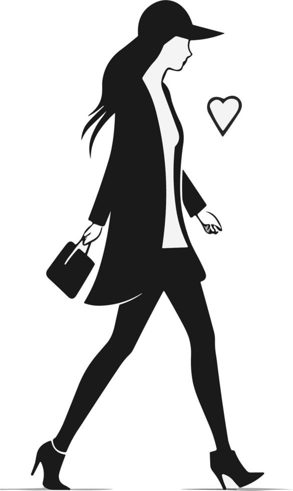 fashion model walking vector