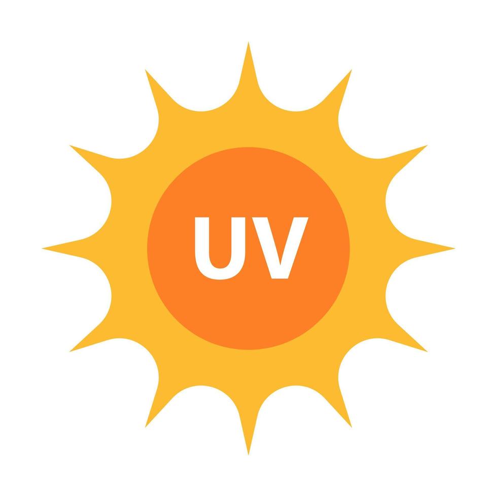 UV radiation icon vector solar ultraviolet light symbol for graphic design, logo, website, social media, mobile app, UI illustration.