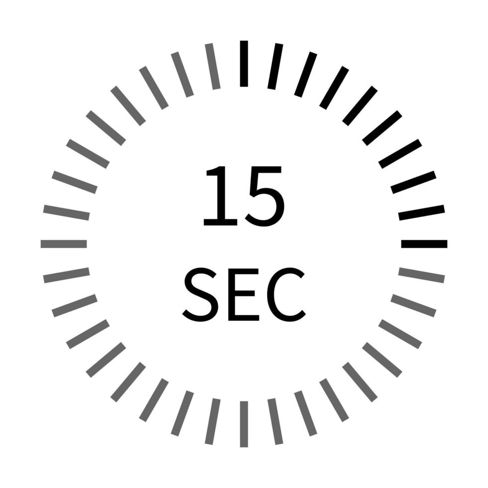 15 second digital timer stopwatch icon vector for graphic design, logo, website, social media, mobile app, UI illustration