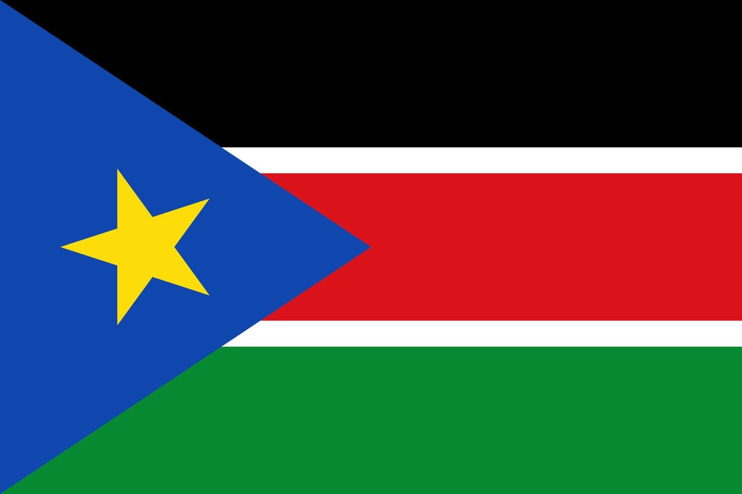 original and simple South Sudan, Flag of South Sudan vector illustration