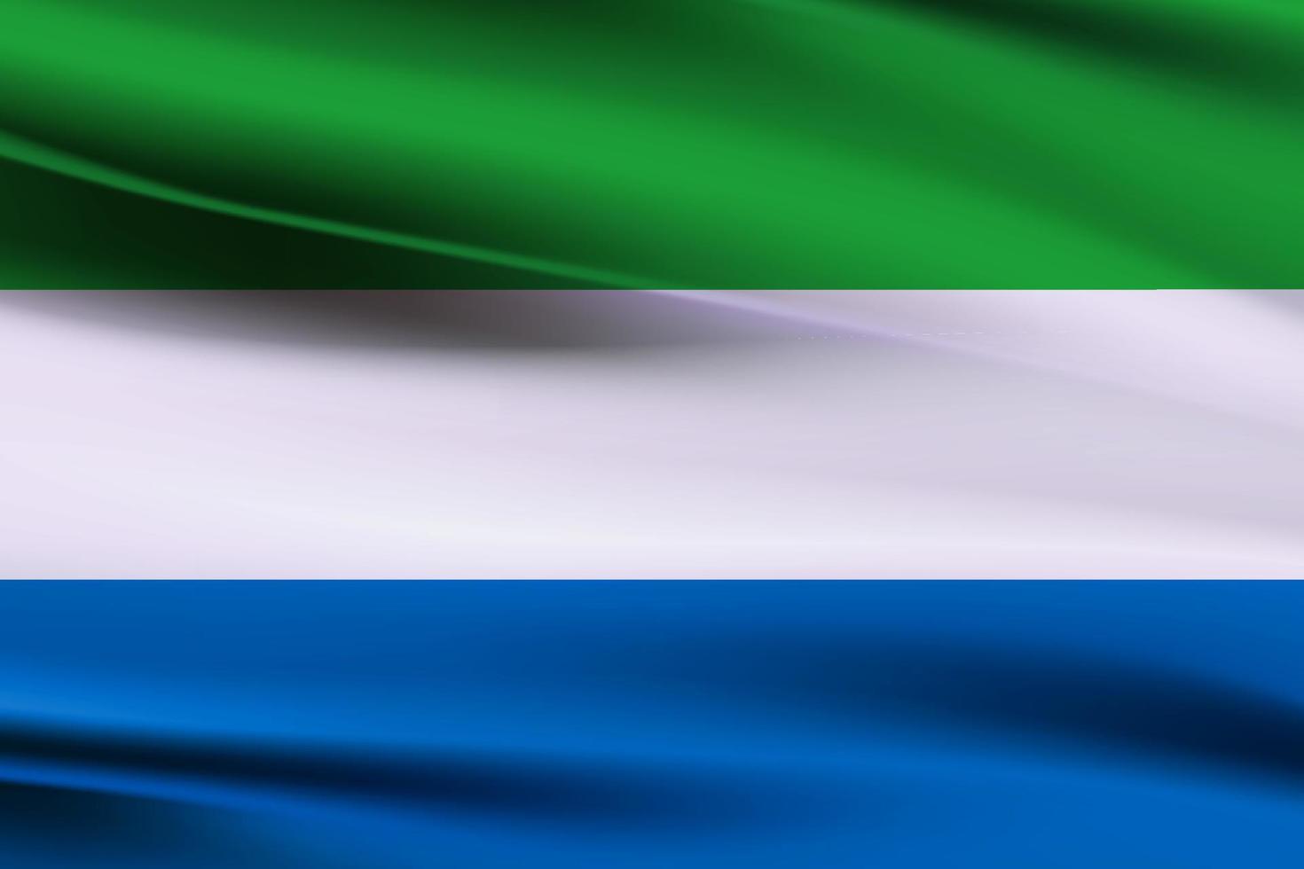 Sierra Leone flag waving. Background for patriotic and national design. Vector illustration, close up waving flag of Sierra Leone. flag symbols of Sierra Leone.