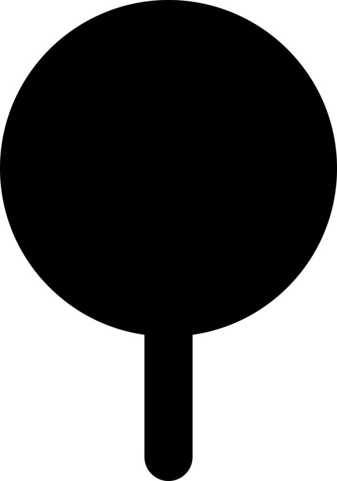 Round pushpin black glyph ui icon. Identifying location on map. Organize notes. User interface design. Silhouette symbol on white space. Solid pictogram for web, mobile. Isolated vector illustration