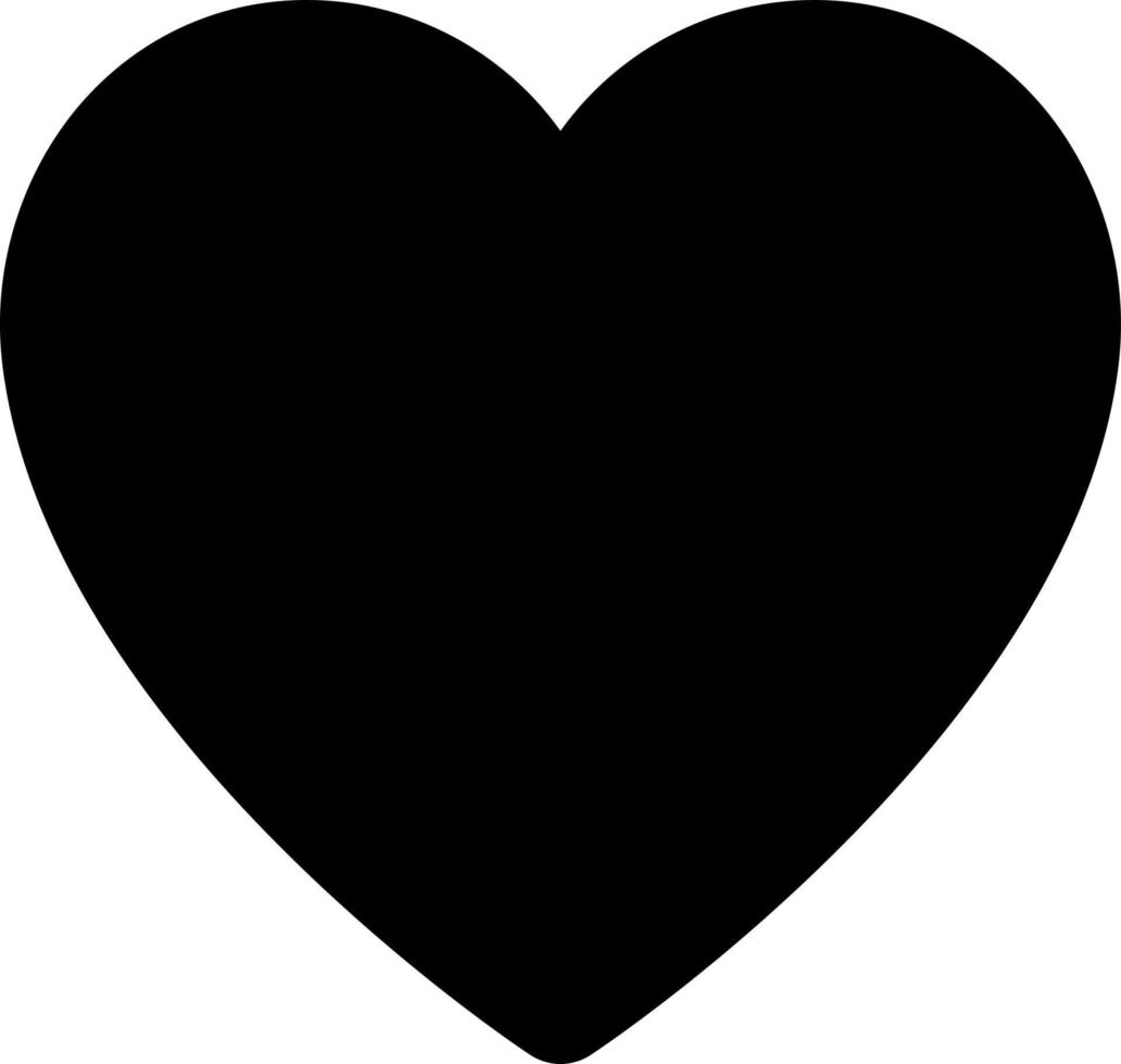 corazón negro glifo ui icono. me gusta botón. expresando amor. compartiendo reacción. usuario interfaz diseño. silueta símbolo en blanco espacio. sólido pictograma para web, móvil. aislado vector ilustración