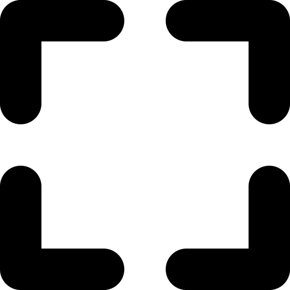 Full screen black glyph ui icon. Video player bar. Display resolution. User interface design. Silhouette symbol on white space. Solid pictogram for web, mobile. Isolated vector illustration