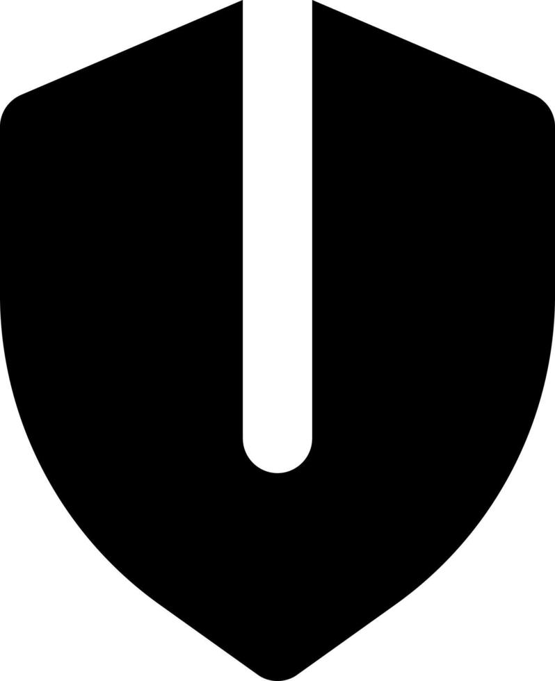 Security shield black glyph ui icon. Under protection. Antivirus software. User interface design. Silhouette symbol on white space. Solid pictogram for web, mobile. Isolated vector illustration