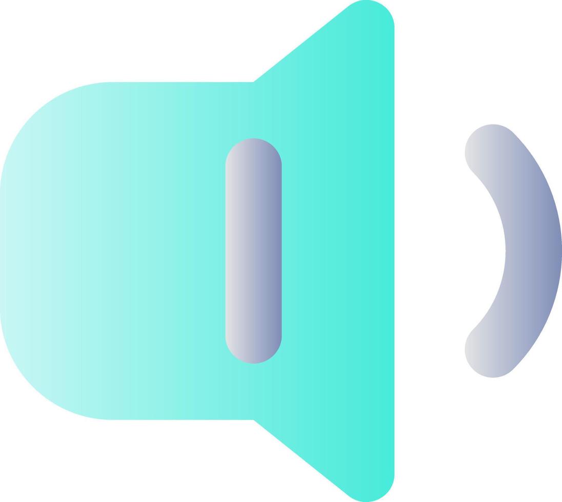 Change ringer volume flat gradient color ui icon. Turning sound down. Phone settings. Music player. Simple filled pictogram. GUI, UX design for mobile application. Vector isolated RGB illustration