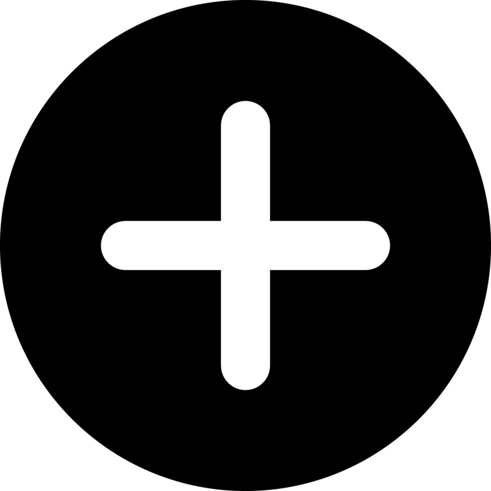 Add button black glyph ui icon. Increase volume. Toolbar control. Menu command. User interface design. Silhouette symbol on white space. Solid pictogram for web, mobile. Isolated vector illustration