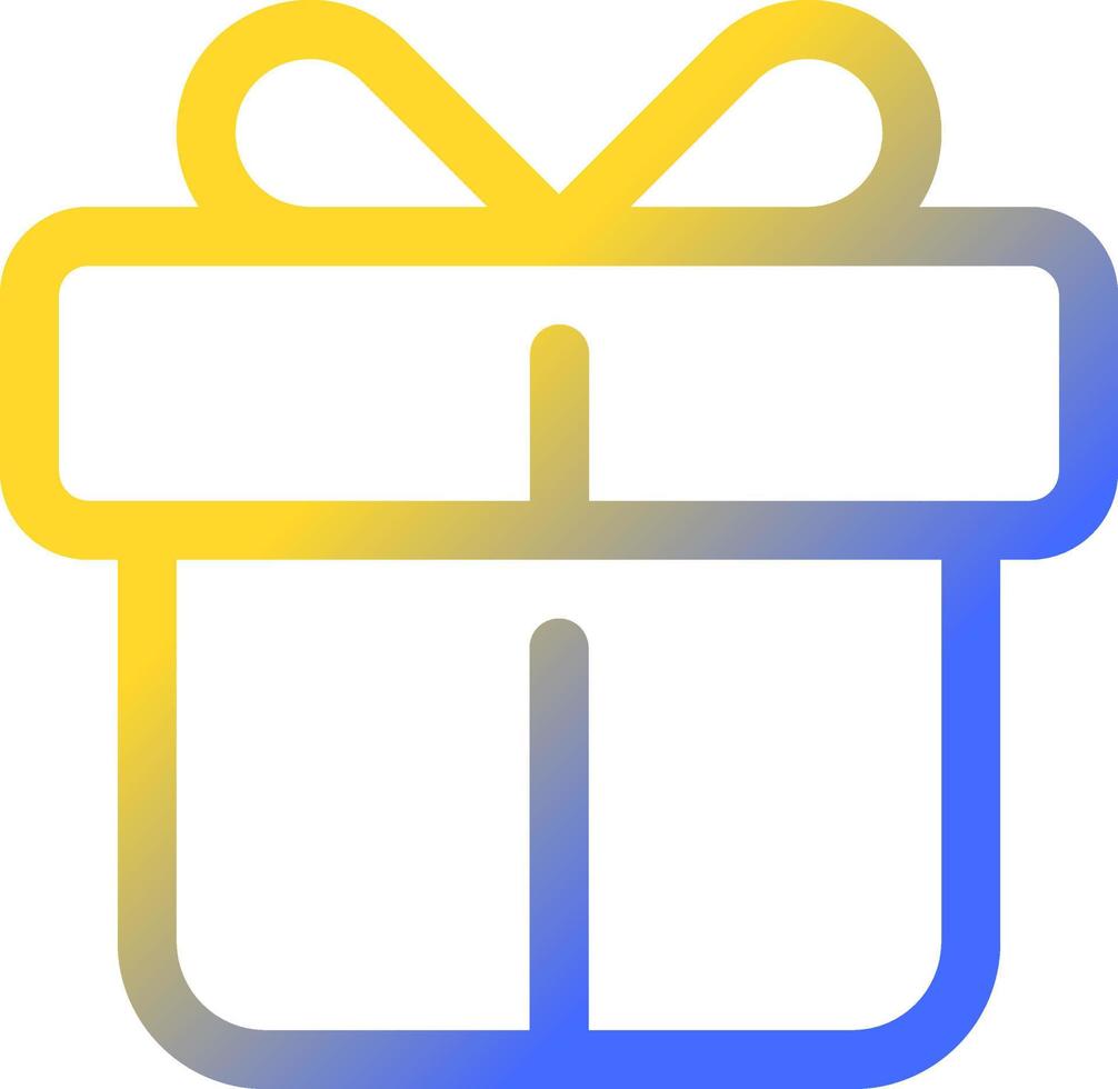 regalo píxel Perfecto degradado lineal ui icono. cumpleaños y Navidad presente. caja con cinta y arco. línea color usuario interfaz símbolo. moderno estilo pictograma. vector aislado contorno ilustración