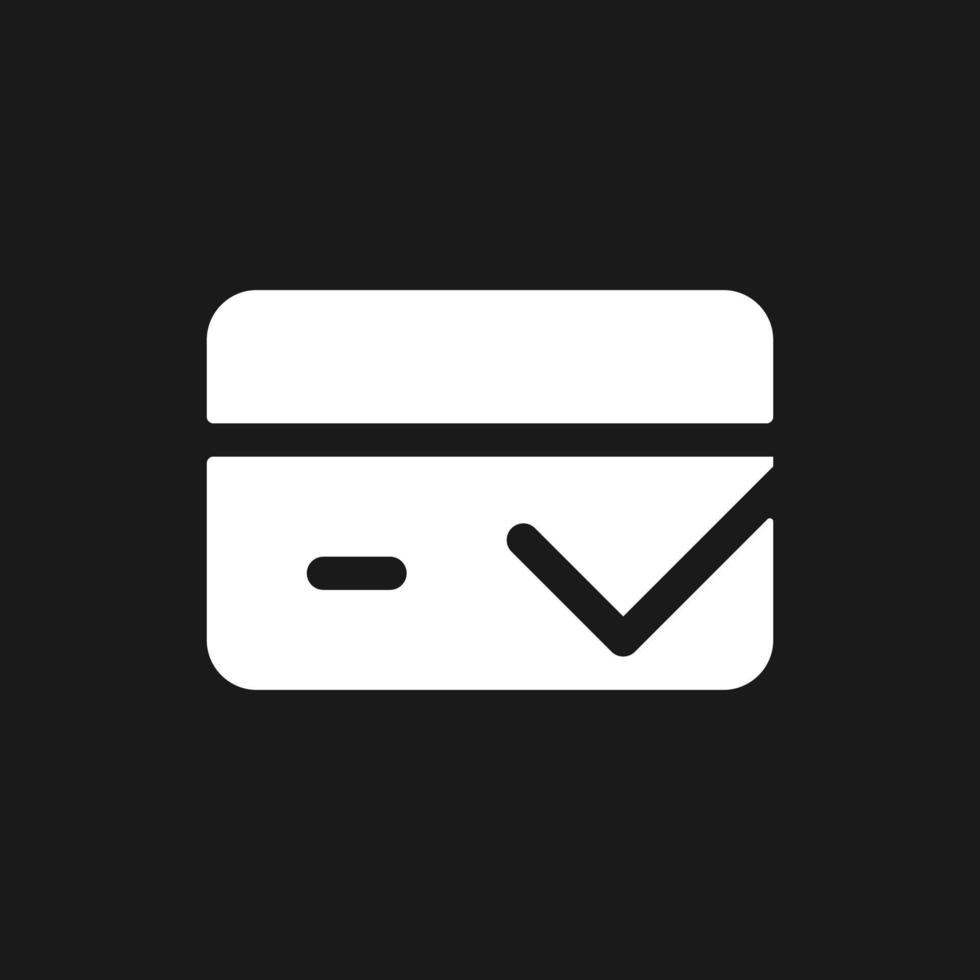 Successful transaction dark mode glyph ui icon. Financial operation. User interface design. White silhouette symbol on black space. Solid pictogram for web, mobile. Vector isolated illustration