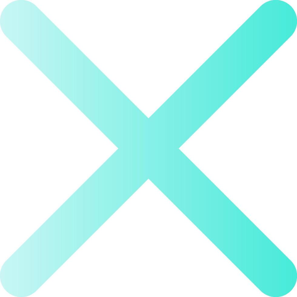Cross mark flat gradient color ui icon. Delete action. Cancel button. Close window. Multiplication. Simple filled pictogram. GUI, UX design for mobile application. Vector isolated RGB illustration