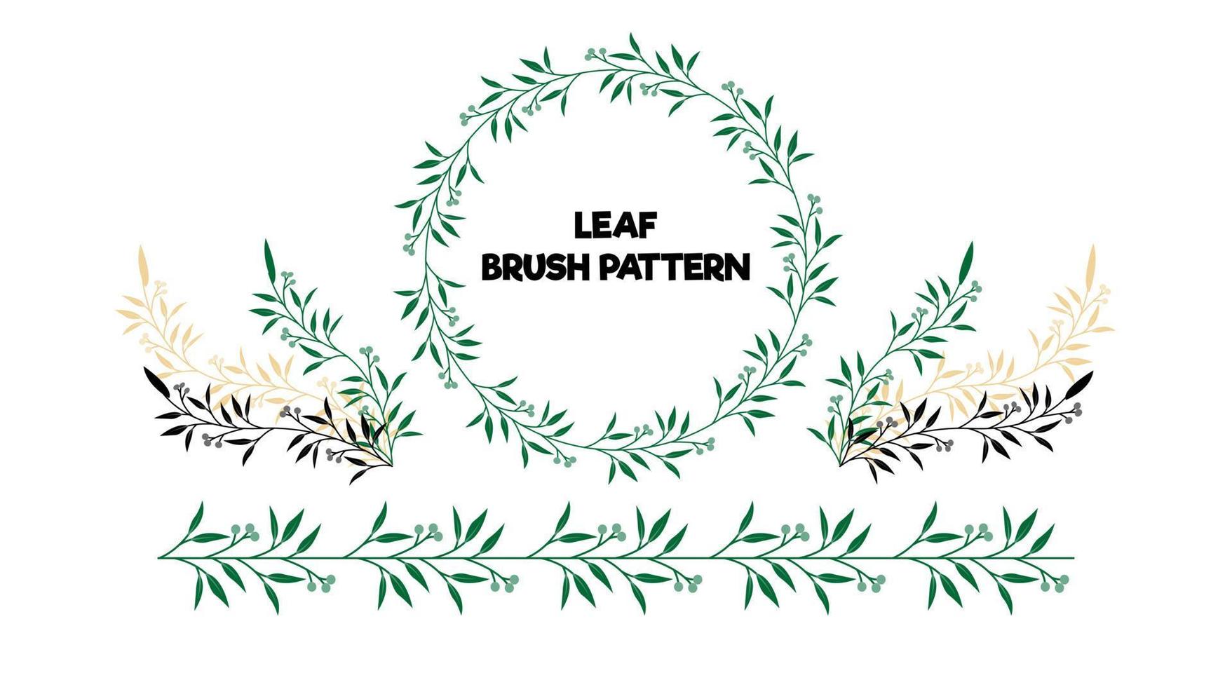 green leaves brush pattern vector